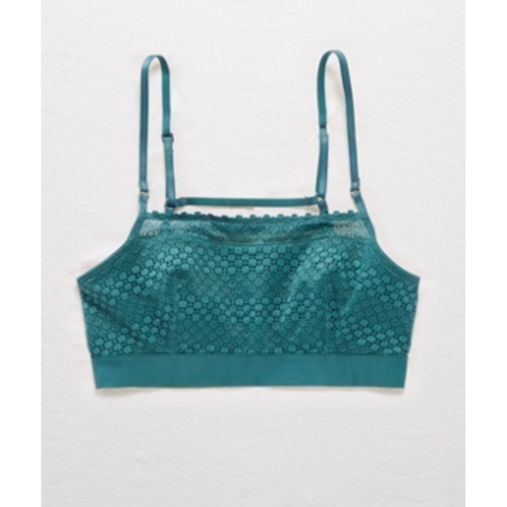 Aerie Emerald Lace Scoop Bralette